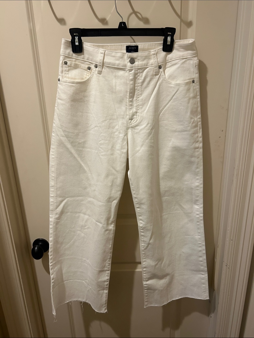 NWT J. Crew White Curvy Wide-Leg Crop Jeans